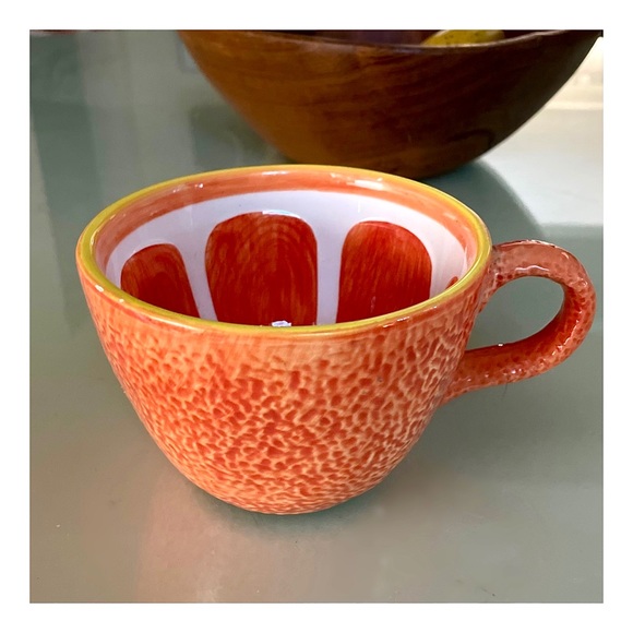 Hand painted Orange Slice Ceramic Coffee Mug with Textured Glaze - Picture 8 of 10